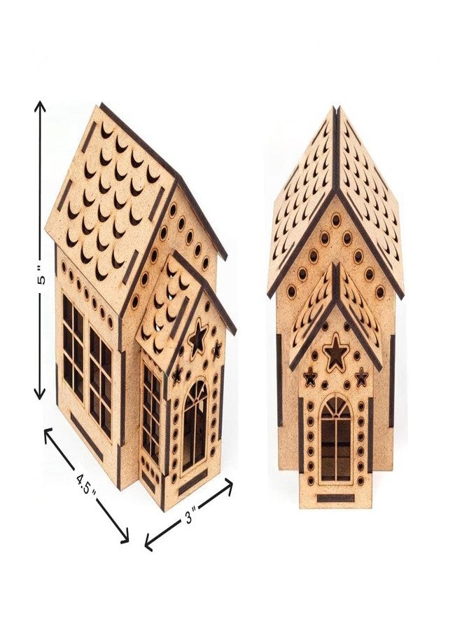 Raystar™ DIY Decorative Wooden Doll House Models, Miniature Cottage House Set (Set of 5 House) - Image 4